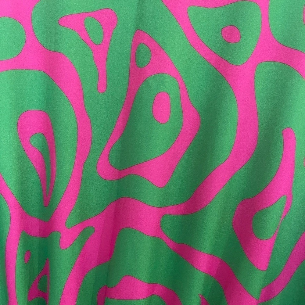 Stylewe Maxi Dress L – Green Pink Abstract Long Sleeve Elastic‎ Waist Boho Chic - Picture 5 of 7